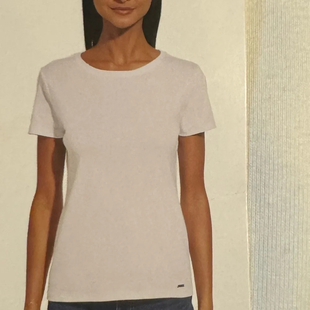 DKNY Short Sleeve Tee Solid Super Soft Comfy Cotton Basic NWT White XXL